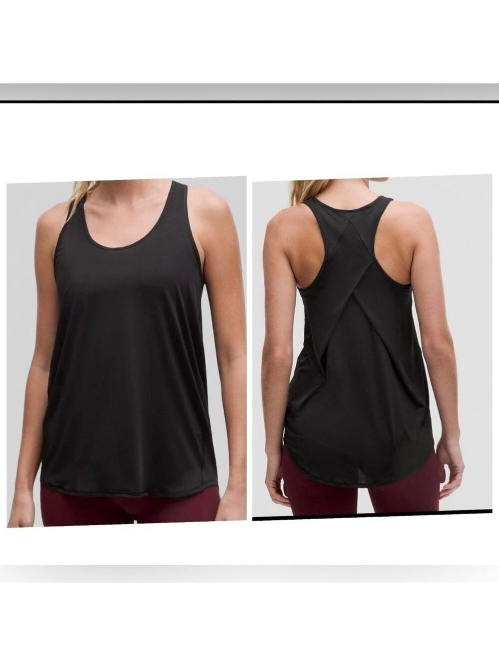 Lululemon- Essential pleated back tank top-black- size 6-NWT - Picture 8 of 8
